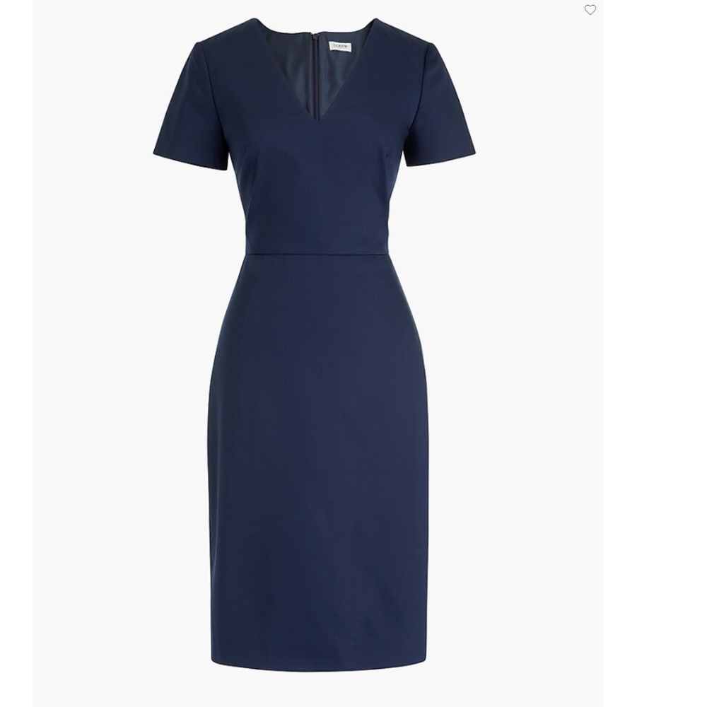 NWT J. Crew Short Sleeve V-Neck Navy Professional Dress
